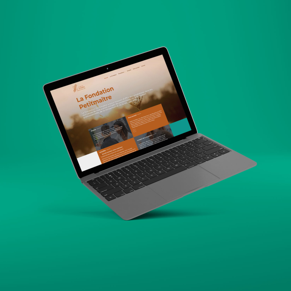 Mockup site internet de la Fondation Petitmaître