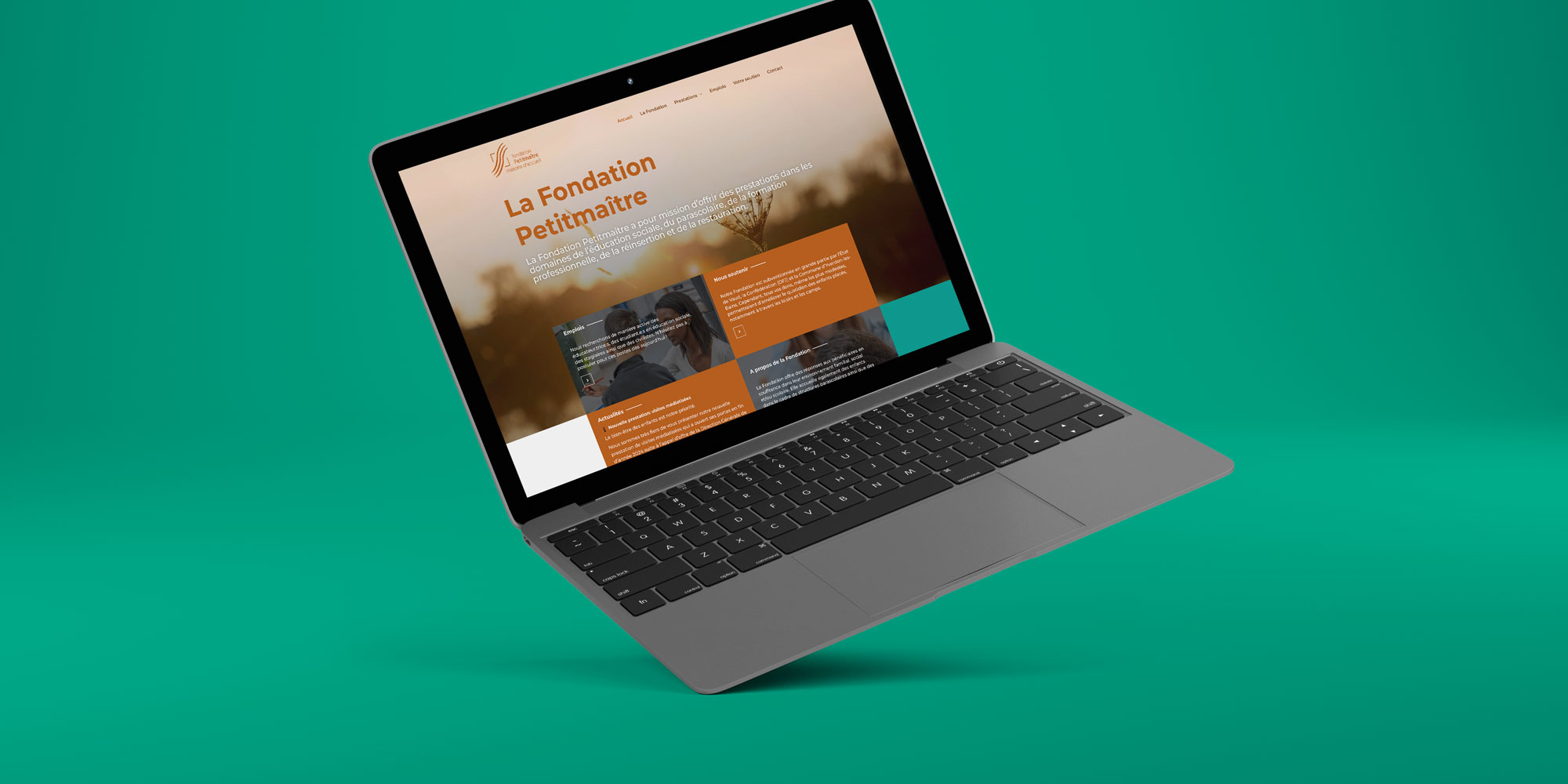 Mockup site internet de la Fondation Petitmaître