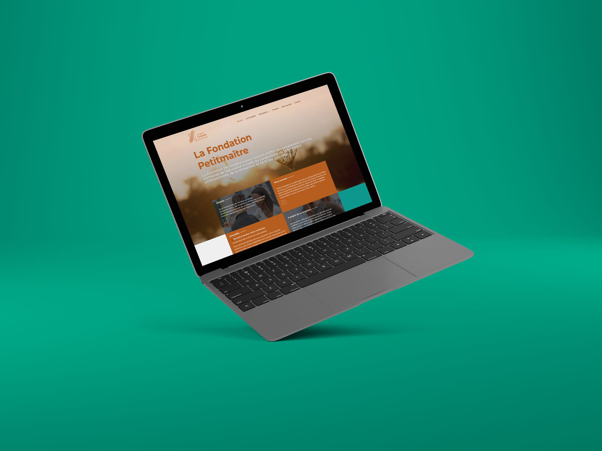 Mockup site internet de la Fondation Petitmaître