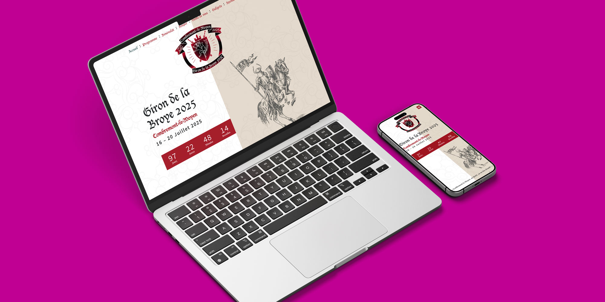 Mockup du site internet du Giron de la Broye 2025