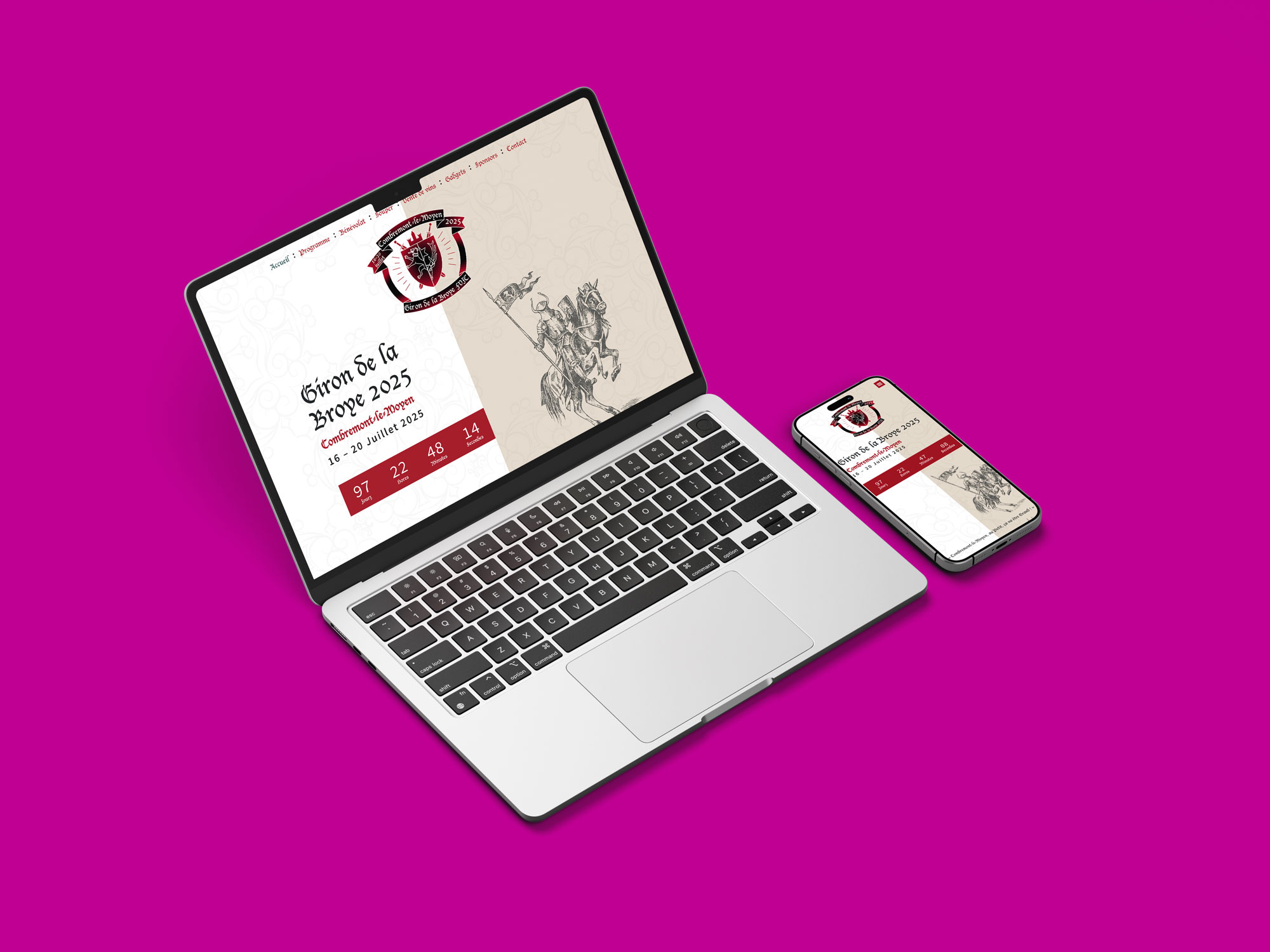 Mockup du site internet du Giron de la Broye 2025