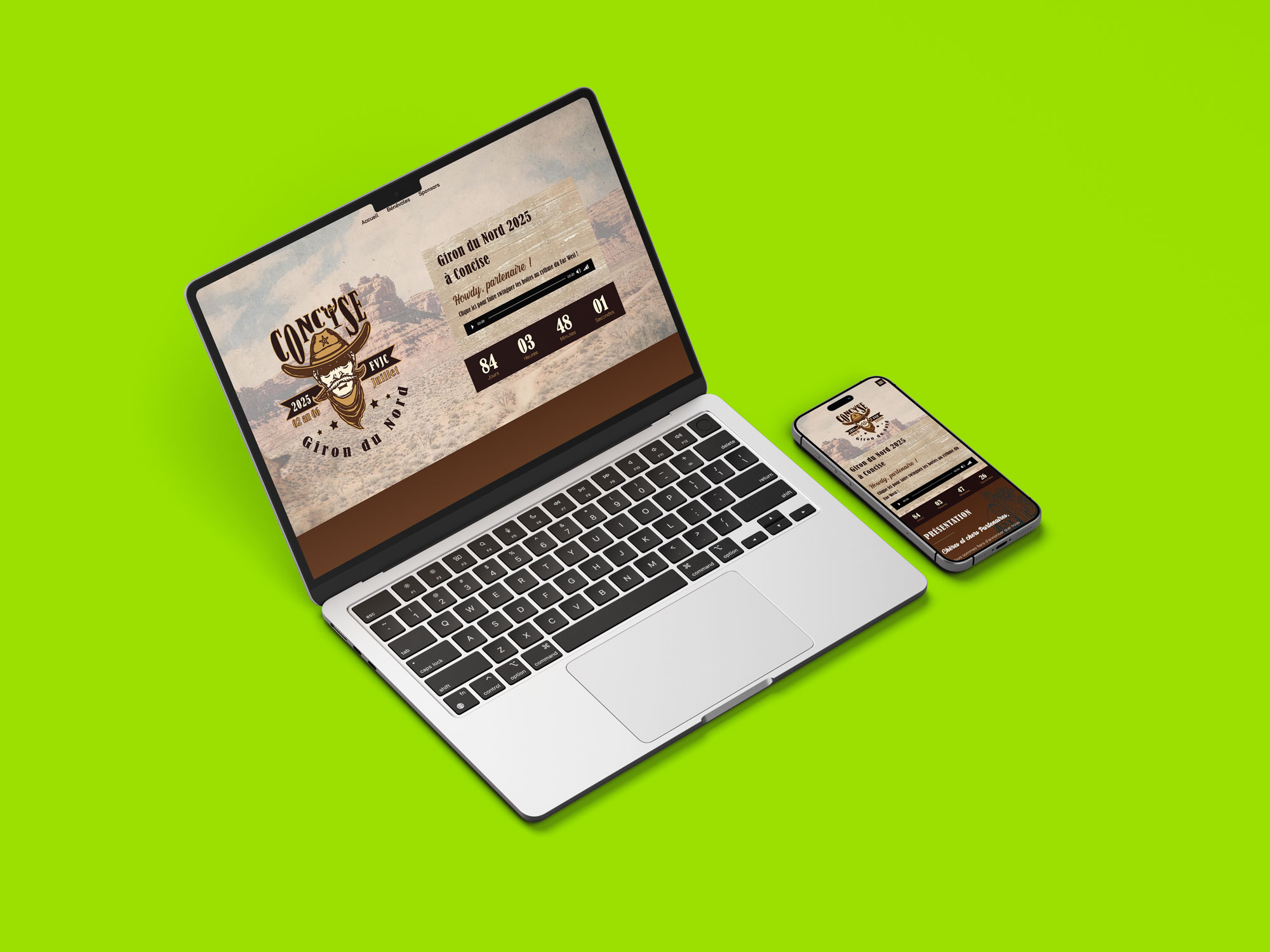 Mockup du site internet du Giron du Nord 2025