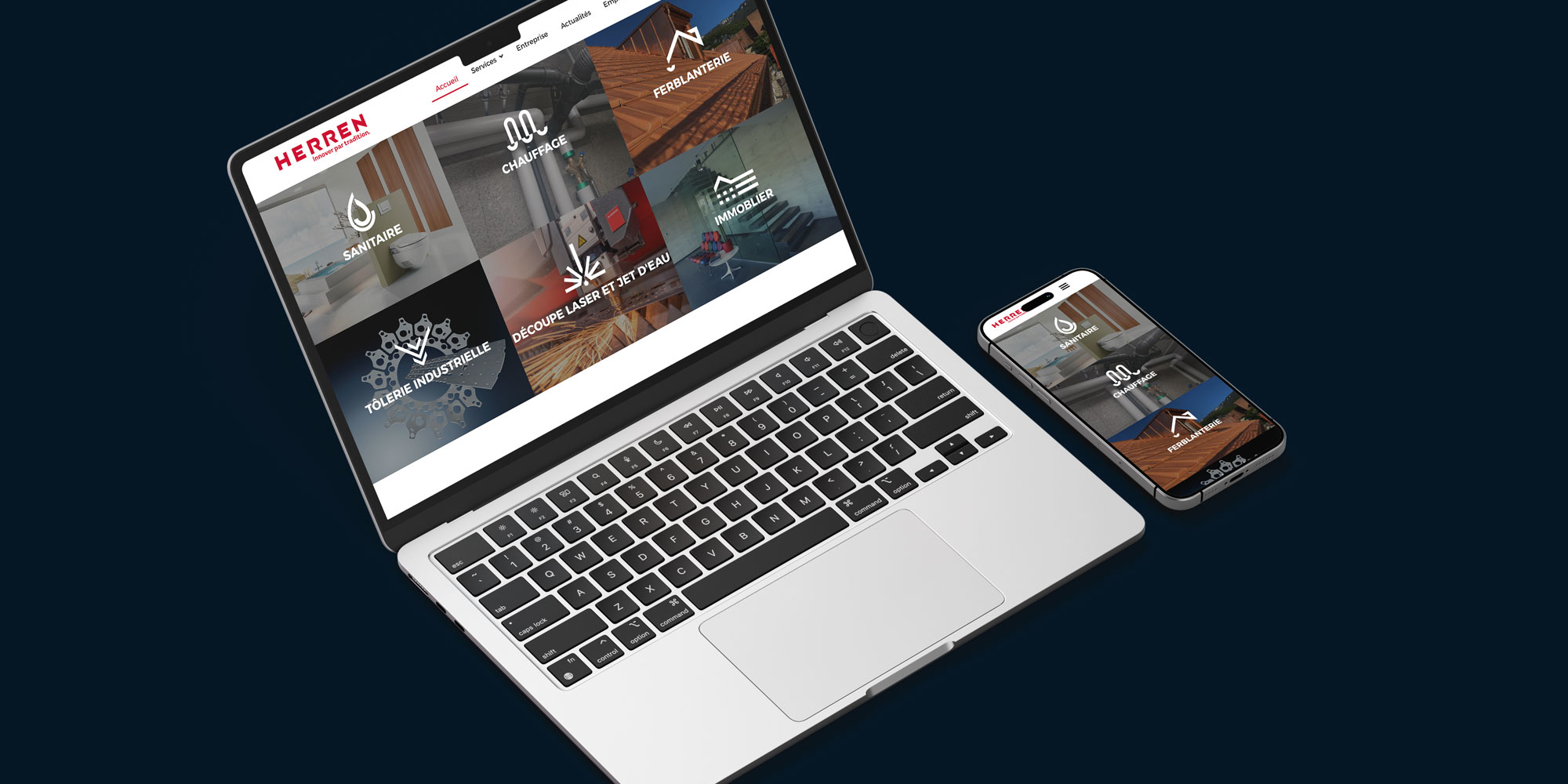 Mockup site internet de Herren Frères