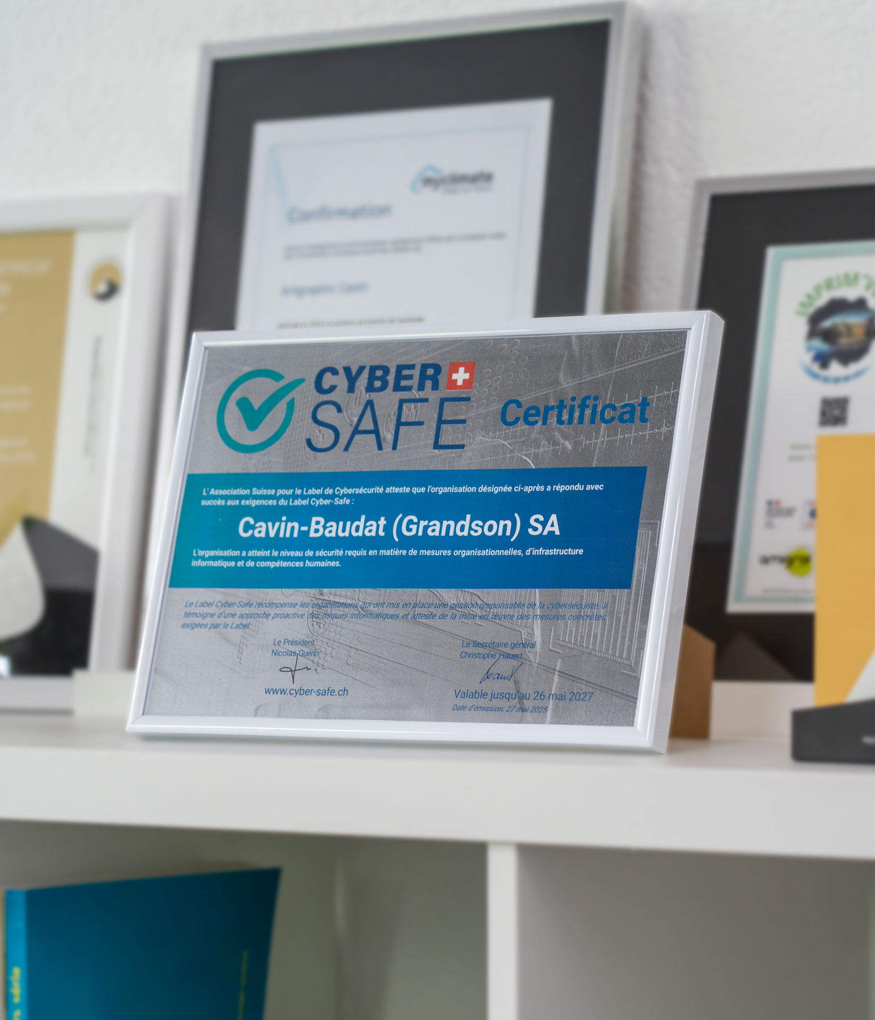 Certificat du label Cyber-Safe de Cavin-Baudat